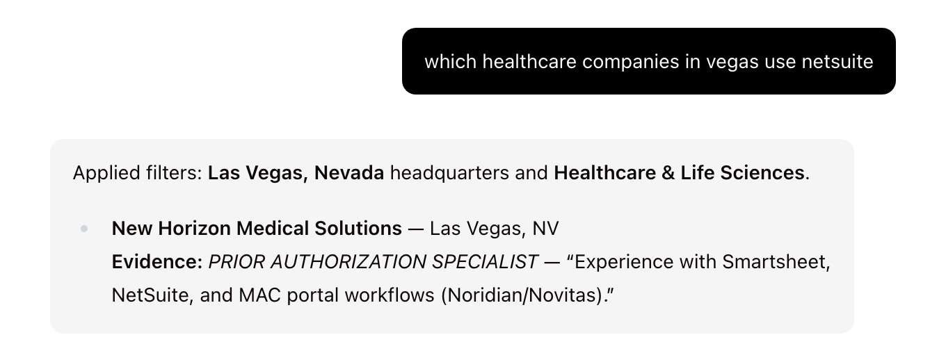 Cadbury finding a healthcare company headquartered in Las Vegas that uses NetSuite