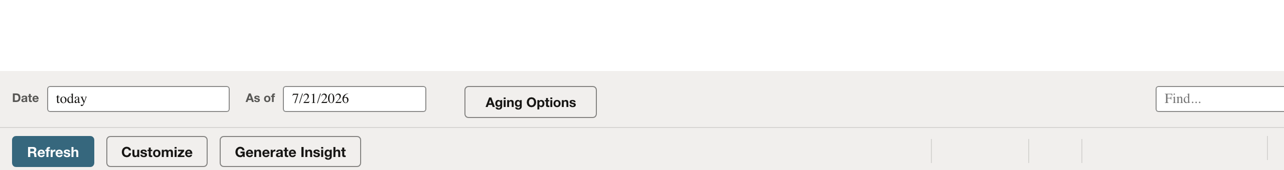 NetSuite: Confirm the as-of date before interpreting the aging buckets.