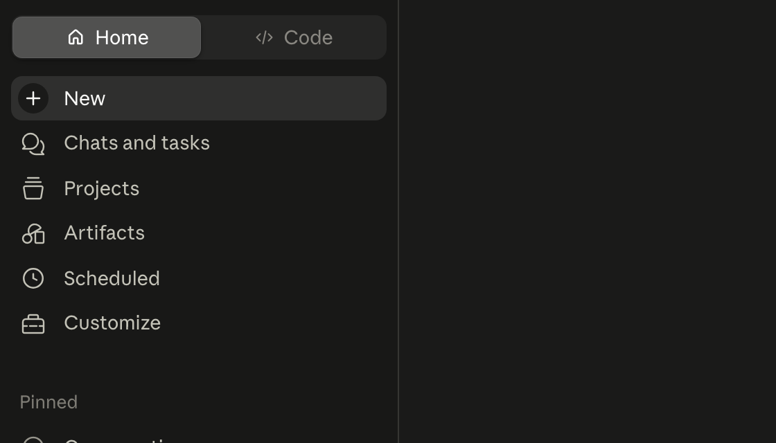 New Claude chat with the Chat mode selected.