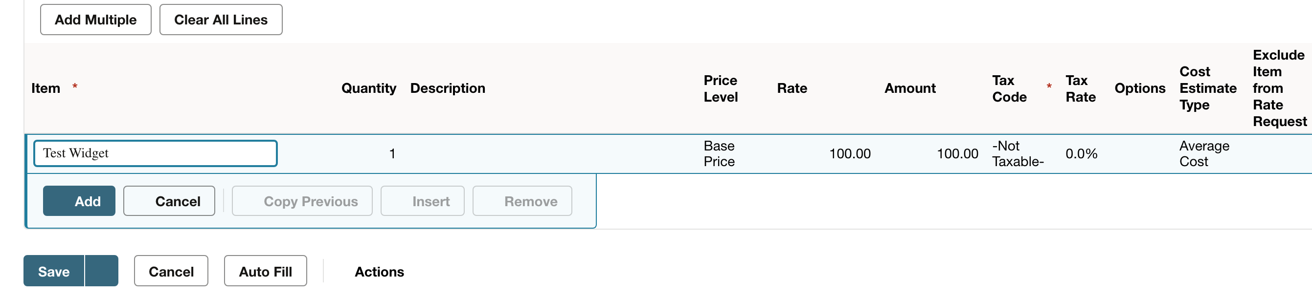 Cash Sale with a customer, location, memo, and item line entered.