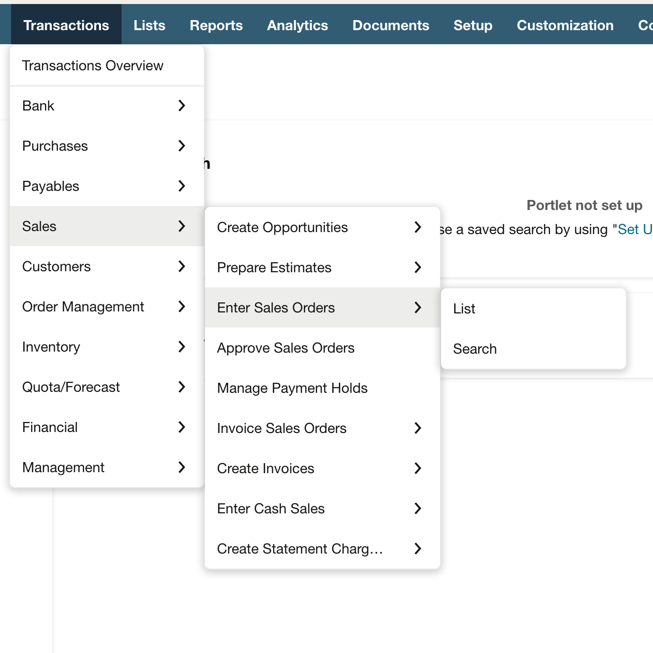 NetSuite: Navigate to the cash-sale entry form.