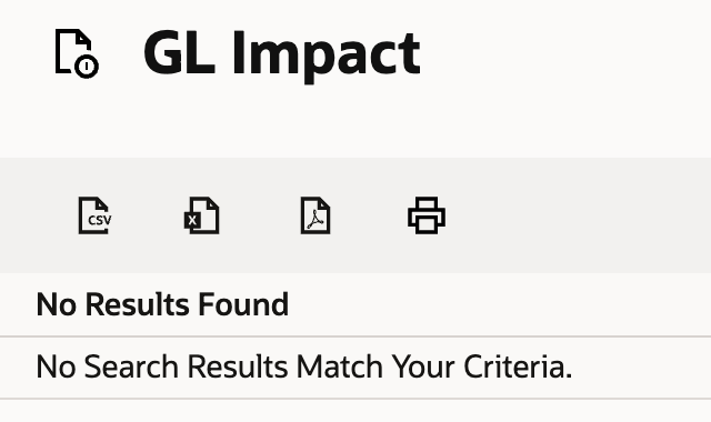 GL Impact with no matching results for the drop-ship fulfillment