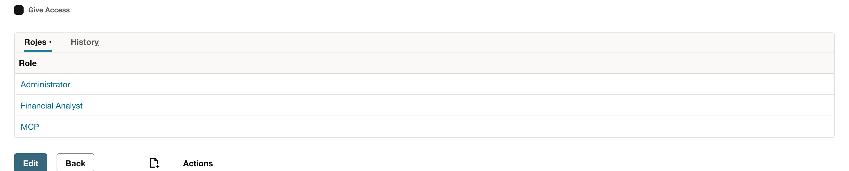 The saved employee record shows the assigned custom role in the Roles list.