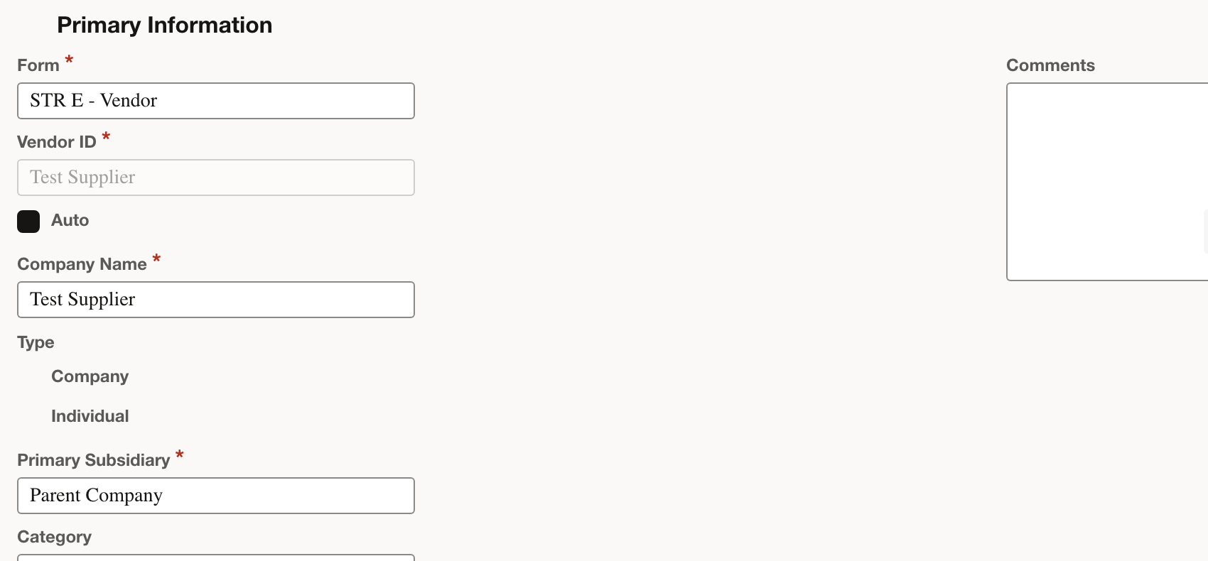 NetSuite: Check the supplier’s subsidiary and remaining setup requirements.