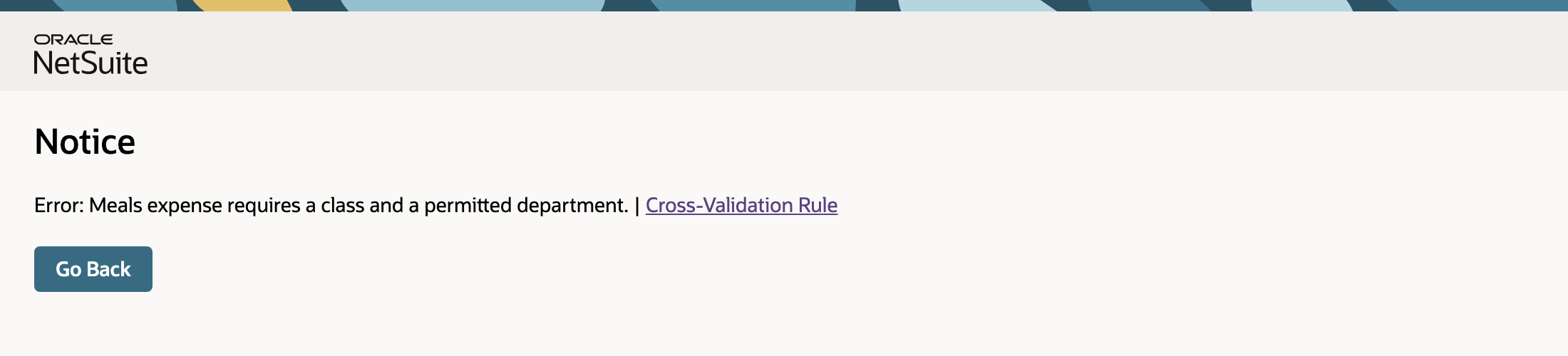 The Notice identifies the cross-validation failure despite balanced amounts.