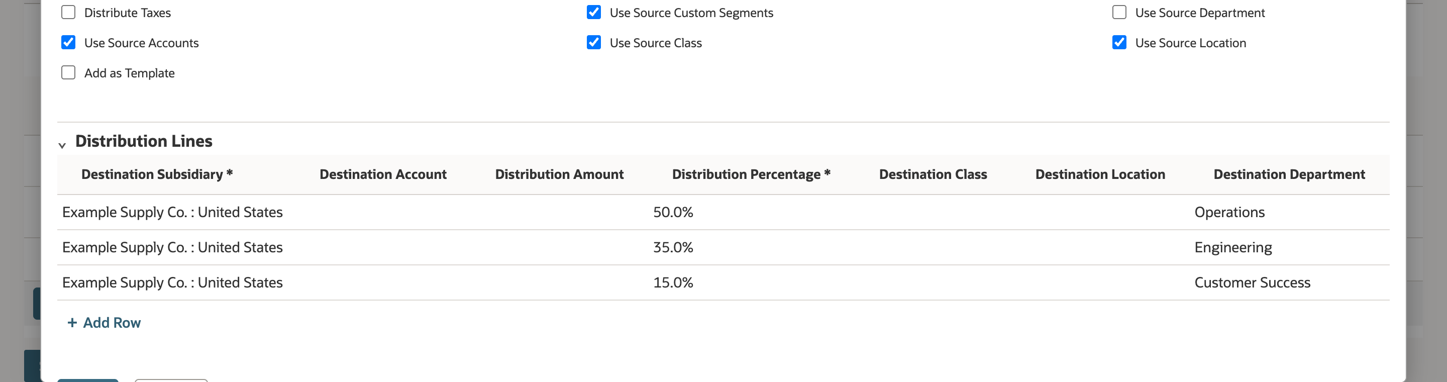 Distribution Lines: Operations 50.0%, Engineering 35.0%, Customer Success 15.0%.