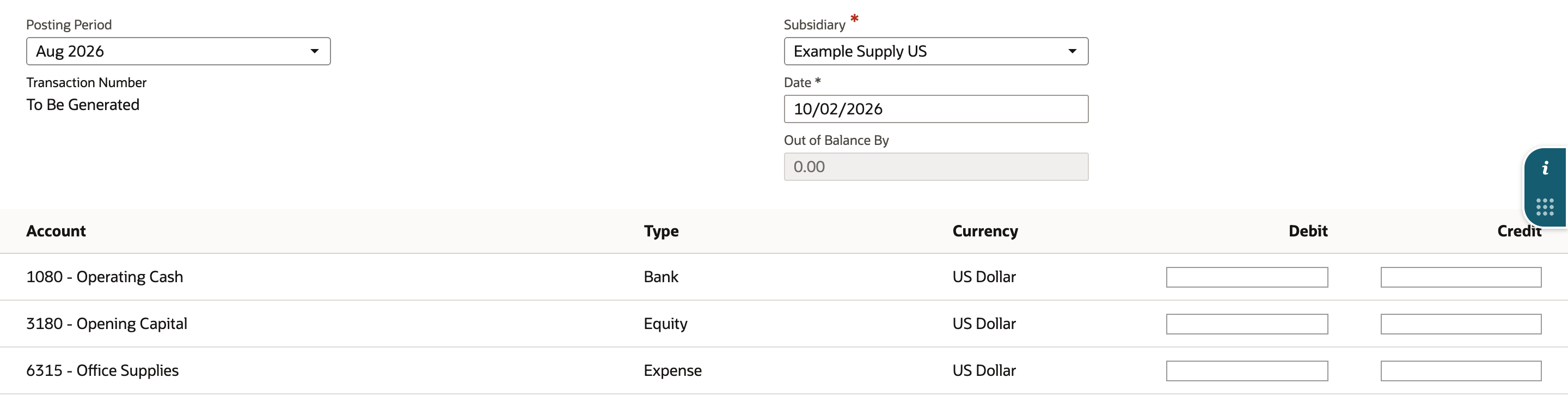 The eligible-account subset includes the bank and equity accounts in US Dollar.