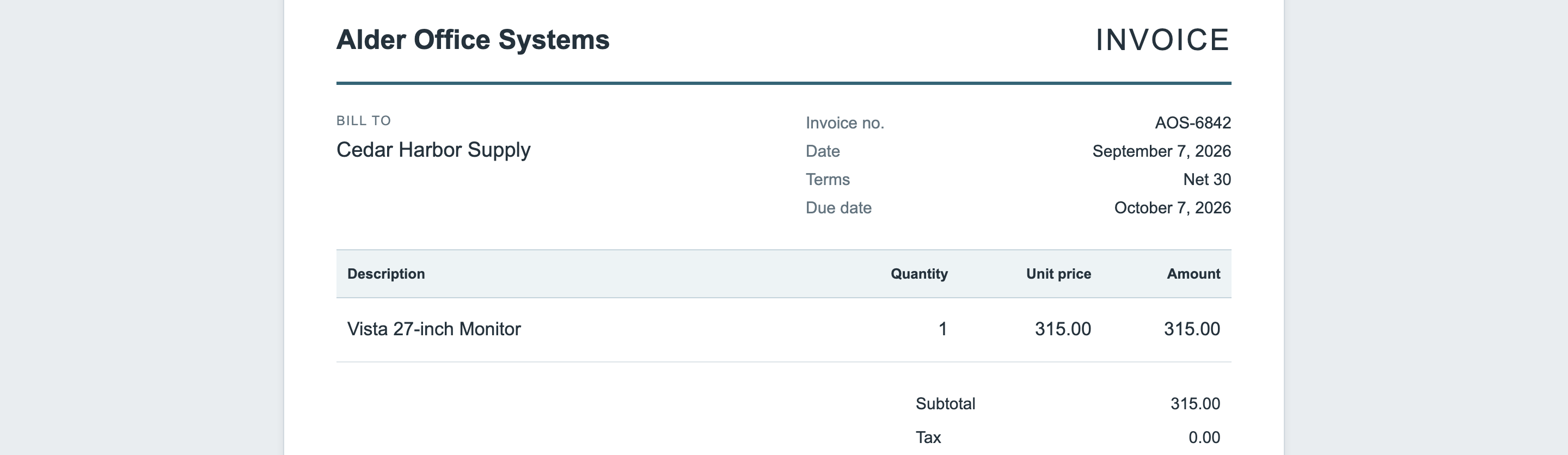 Capture the invoice values before opening the bill form.