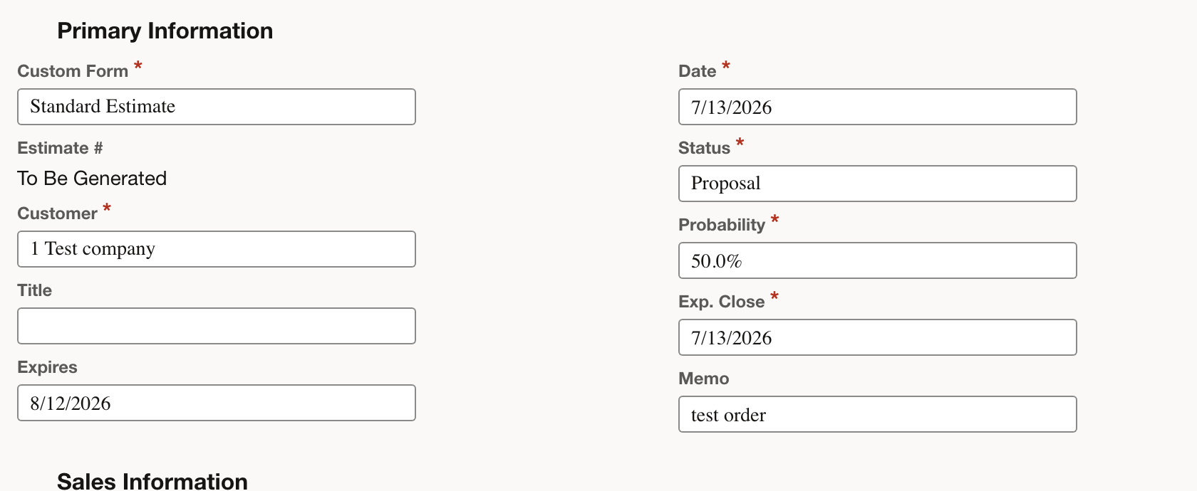 NetSuite: Check the quote’s expiration and proposal details.