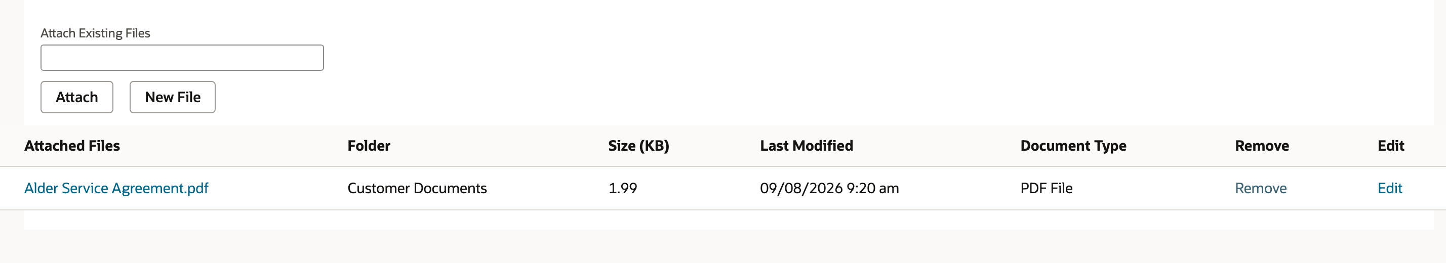 The customer now has the PDF attachment in Customer Documents.