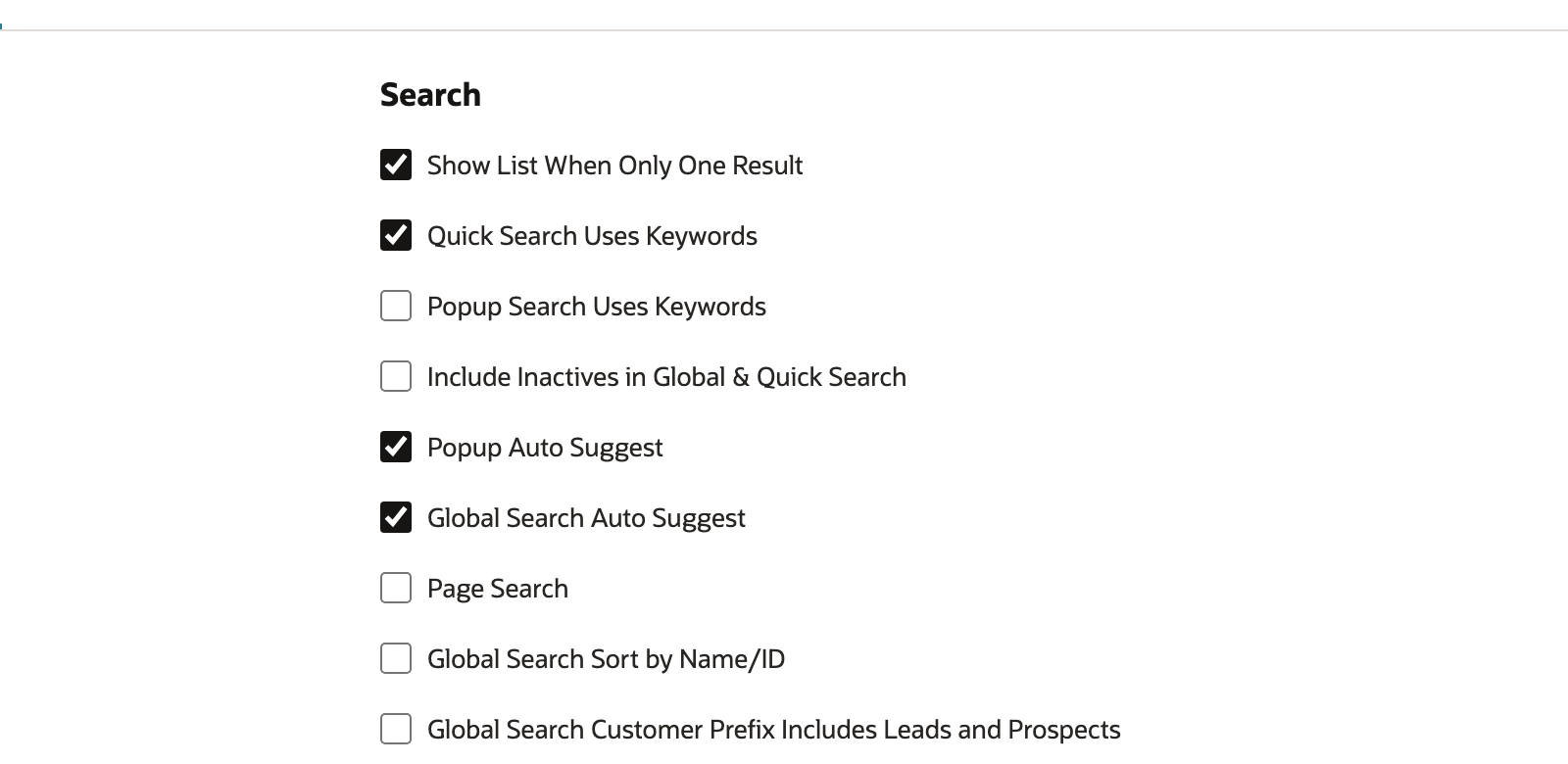 Page Search controls the current-page result group.