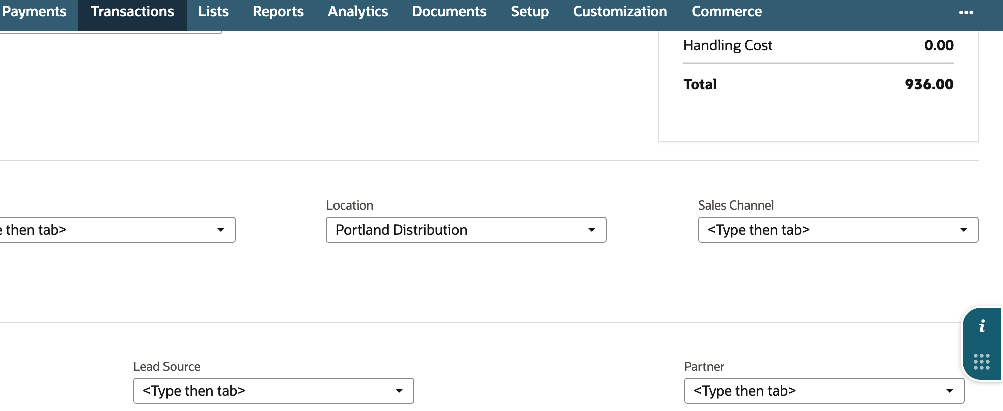 The selected recommendations now appear as three ordinary sales-order lines.