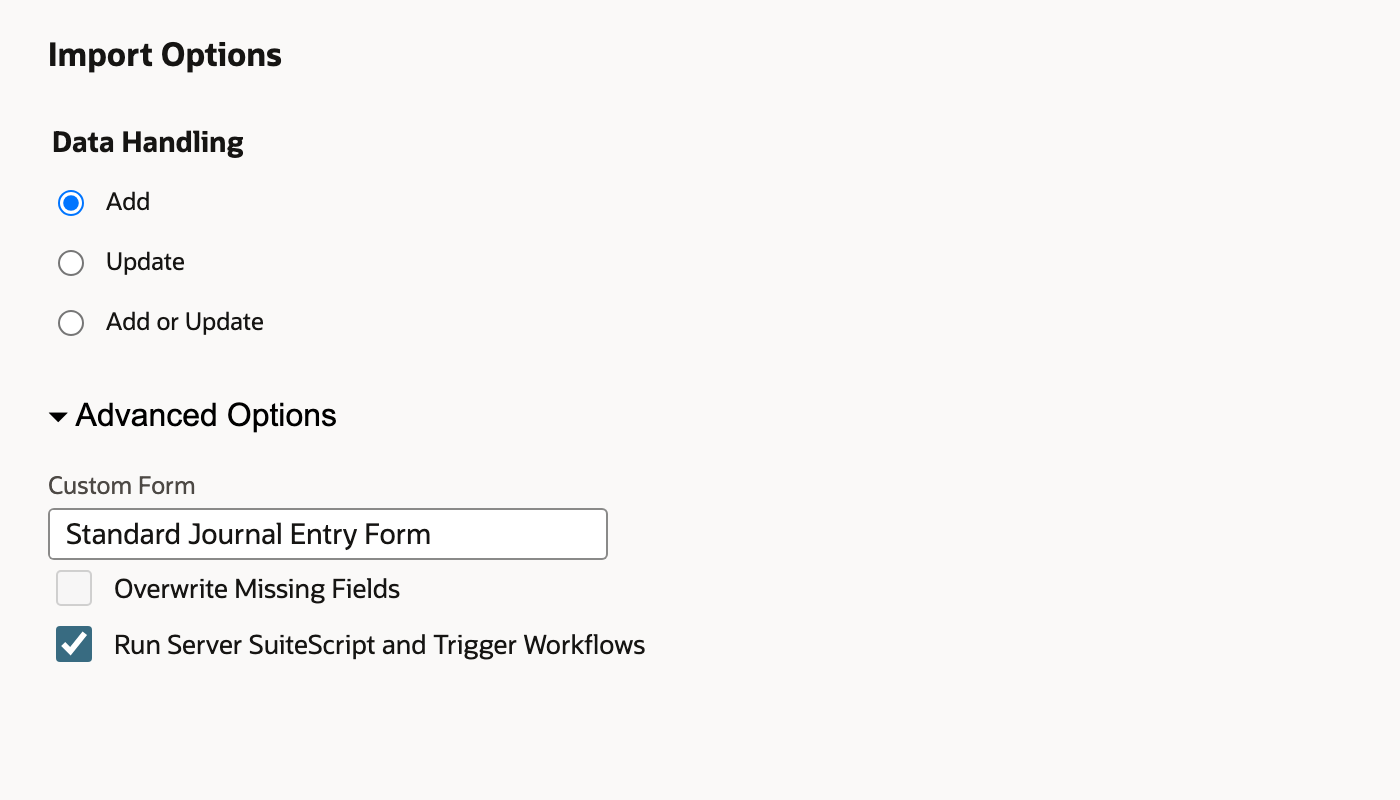 Add creates new journals from the prepared CSV.