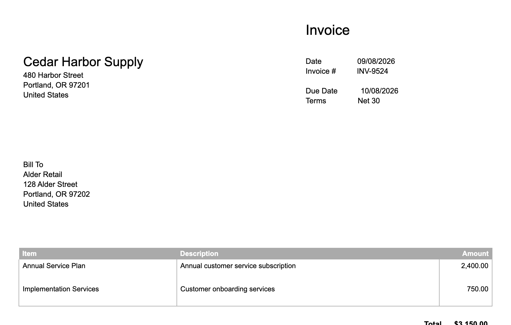 The original Basic PDF has no quantity column.
