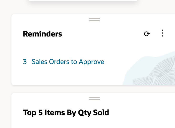 The original portlet exposes three sales orders awaiting approval.