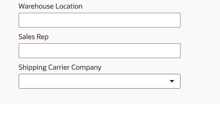Warehouse Location, Sales Rep and Shipping Carrier Company are empty on a new Dispatch Intake form.