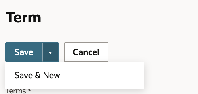 Open Save menu showing Save & New