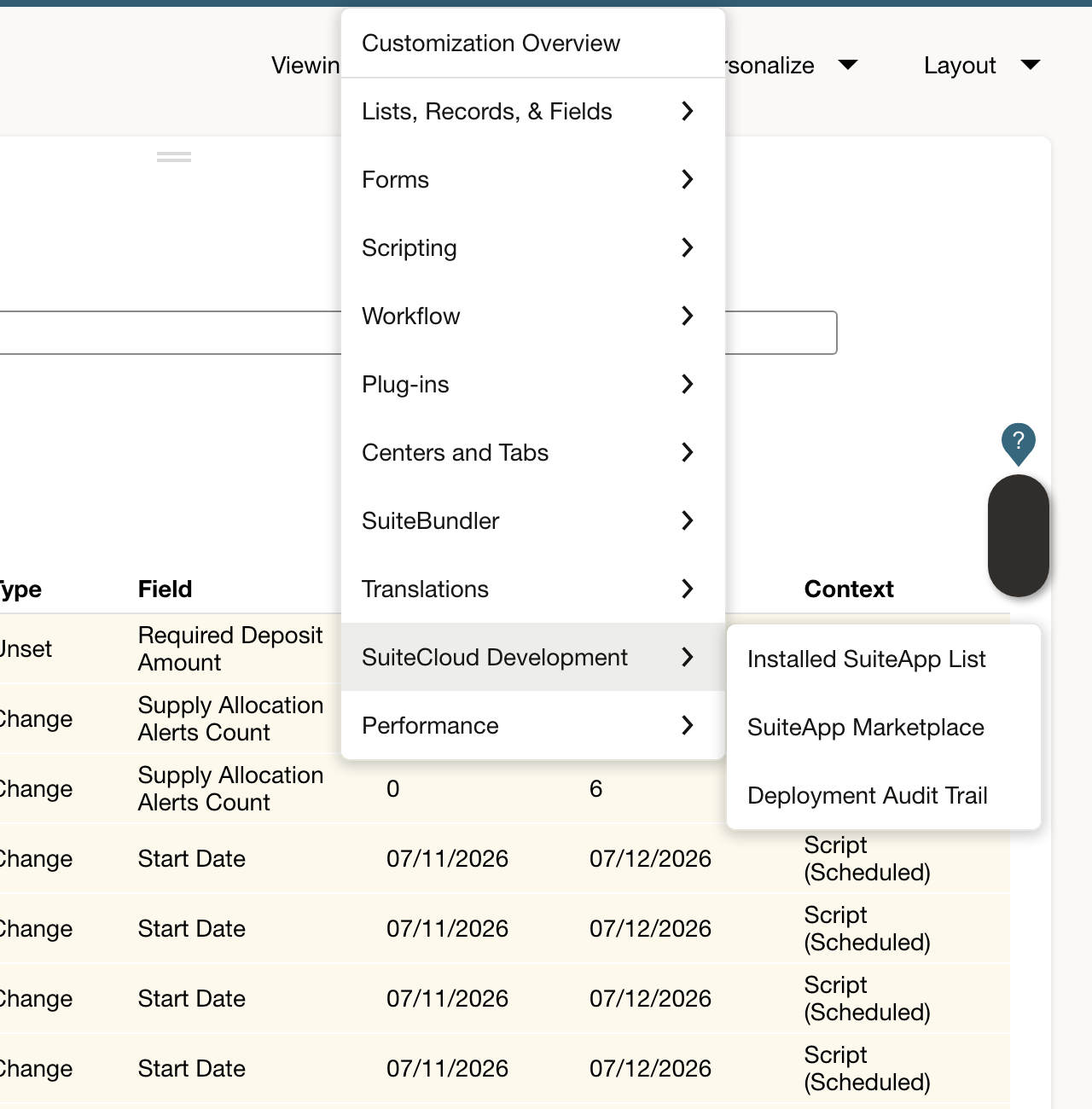 Select SuiteApp Marketplace under Customization > SuiteCloud Development.