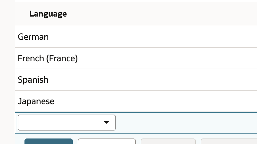 German is available in the company language list.