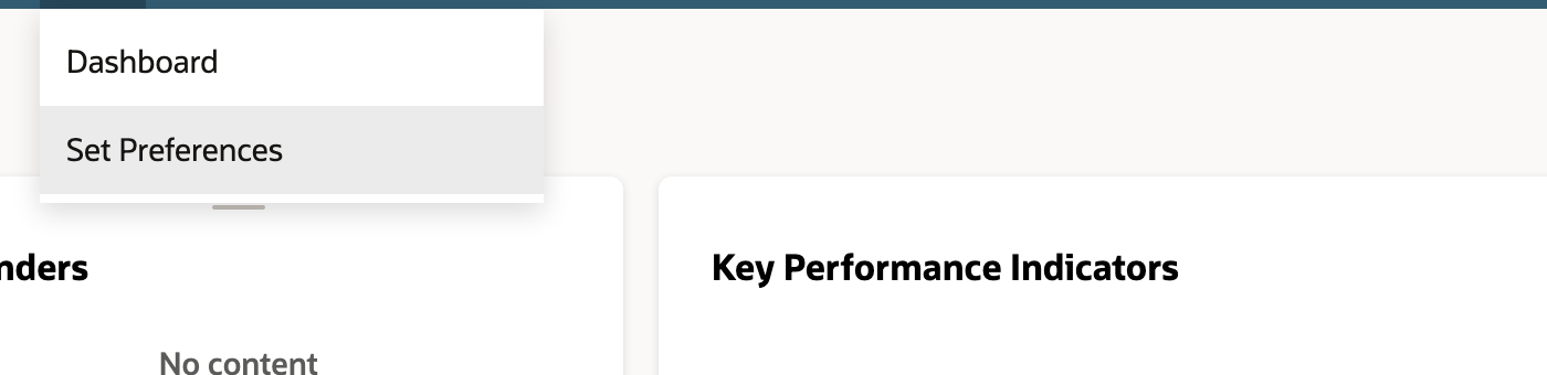 The Home menu provides the Set Preferences link.